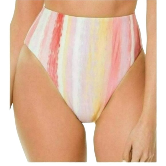BECCA High Rise Sunset Stripe Bikini Bottom NWOT - Picture 1 of 8
